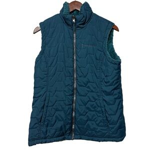 Free Country Full Zip Quilted Puffer Vest Reversible Faux Fur Women’s Medium